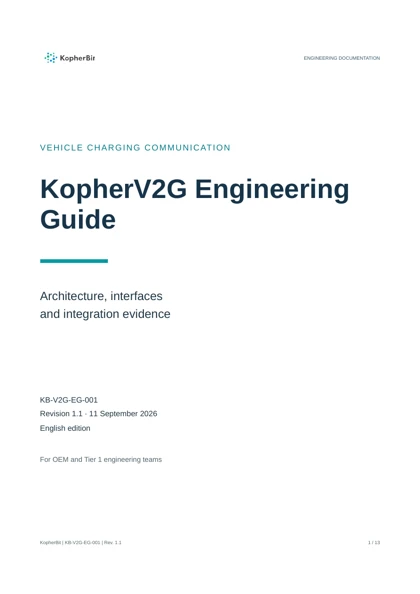 KopherV2G Engineering Guide